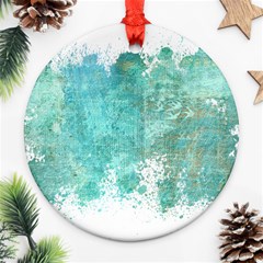 Splash Teal Round Ornament (two Sides) by vintage2030