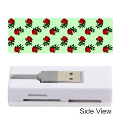 Red Roses Green Memory Card Reader (stick) by snowwhitegirl