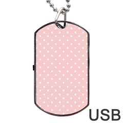 Little  Dots Pink Dog Tag Usb Flash (one Side) by snowwhitegirl