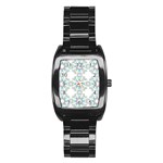 Embroidery Paisley Stainless Steel Barrel Watch Front