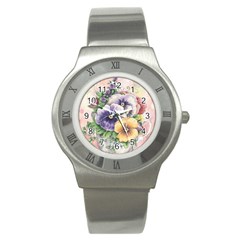Lowers Pansy Stainless Steel Watch by vintage2030