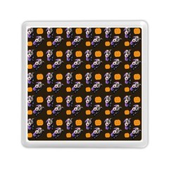 Halloween Skeleton Pumpkin Pattern Brown Memory Card Reader (square) by snowwhitegirl