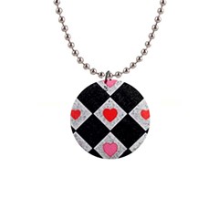 Diamonds Hearts Mosaic Pattern Button Necklaces by Simbadda
