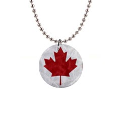 Canada Grunge Flag Button Necklaces by Valentinaart