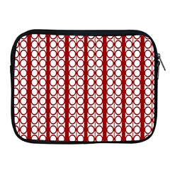 Circles Lines Red White Pattern Apple Ipad 2/3/4 Zipper Cases by BrightVibesDesign