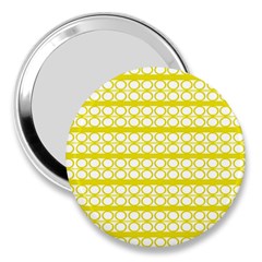 Circles Lines Yellow Modern Pattern 3  Handbag Mirrors by BrightVibesDesign