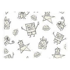 Doodle Bob Pattern Double Sided Flano Blanket (mini)  by Valentinaart