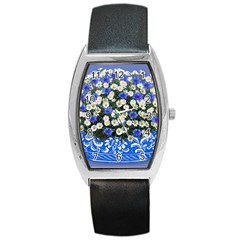 Marguerite Cornflower Vase Blossom Barrel Style Metal Watch by Simbadda