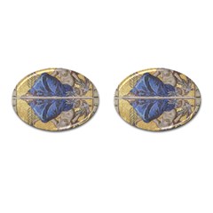 Mosaic Painting Glass Decoration Cufflinks (oval) by Simbadda