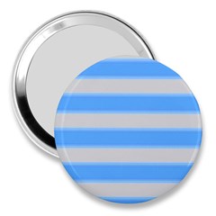 Bold Stripes Bright Blue Pattern 3  Handbag Mirrors by BrightVibesDesign