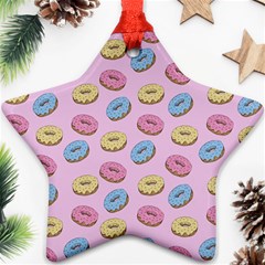 Donuts Pattern Star Ornament (two Sides) by Valentinaart