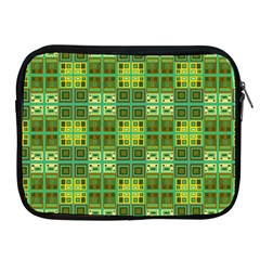 Mod Yellow Green Squares Pattern Apple Ipad 2/3/4 Zipper Cases by BrightVibesDesign