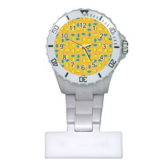 Lemons Ongoing Pattern Texture Plastic Nurses Watch by Celenk