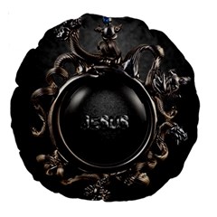 Jesus Large 18  Premium Round Cushions by NSGLOBALDESIGNS2
