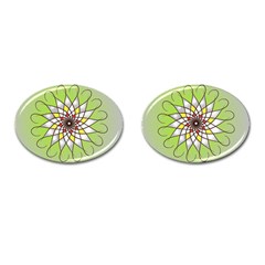 Mandala Model Figure Graphics Cufflinks (oval) by Simbadda