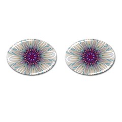 Mandala Kaleidoscope Ornament Cufflinks (oval) by Simbadda