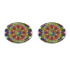 Mandala Pattern Ornaments Structure Cufflinks (oval) by Simbadda