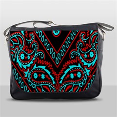 Blue And Red Bandana Messenger Bag by dressshop
