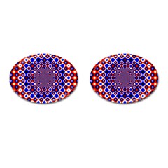 Digital Art Background Red Blue Cufflinks (oval) by Sapixe