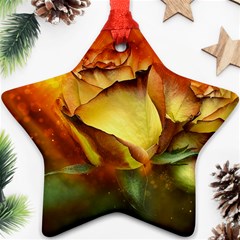 Rose Flower Petal Floral Love Star Ornament (two Sides) by Sapixe