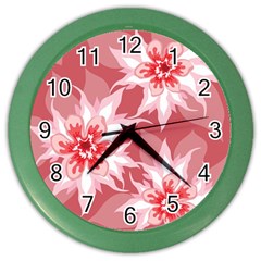 Flower Leaf Nature Flora Floral Color Wall Clock by Sapixe