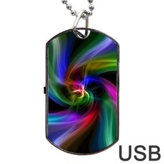 Abstract Art Color Design Lines Dog Tag Usb Flash (one Side) by Sapixe
