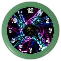 Abstract Art Color Design Lines Color Wall Clock by Sapixe