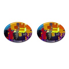 Abstract Vibrant Colour Cufflinks (oval) by Sapixe
