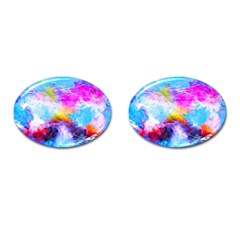 Background Drips Fluid Colorful Cufflinks (oval) by Sapixe