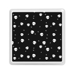 Pattern Skull Stars Halloween Gothic On Black Background Memory Card Reader (square) by genx