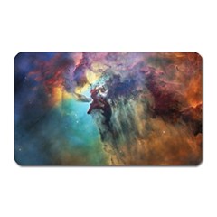 Lagoon Nebula Interstellar Cloud Pastel Pink, Turquoise And Yellow Stars Magnet (rectangular) by genx