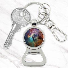 Lagoon Nebula Interstellar Cloud Pastel Pink, Turquoise And Yellow Stars Bottle Opener Key Chains by genx