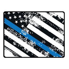 Usa Flag The Thin Blue Line I Back The Blue Usa Flag Grunge On White Background Fleece Blanket (small) by snek