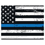I back the blue The Thin Blue Line with Grunge US flag Double Sided Flano Blanket (Medium)  60 x50  Blanket Front