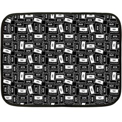 Tape Cassette 80s Retro Genx Pattern Black And White Double Sided Fleece Blanket (mini)  by genx