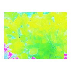 Fluorescent Yellow And Pink Abstract Garden Foliage Double Sided Flano Blanket (mini)  by myrubiogarden