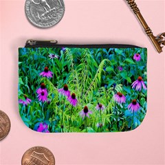 Purple Coneflower Garden With Tiger Eye Tree Mini Coin Purse by myrubiogarden