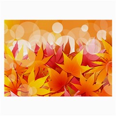 Autumn Background Maple Leaves Bokeh Large Glasses Cloth by Wegoenart