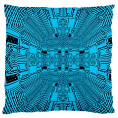 Technology Board Trace Digital Large Flano Cushion Case (one Side) by Wegoenart