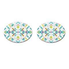 Graphic Design Geometry Shape Pattern Geometric Cufflinks (oval) by Wegoenart