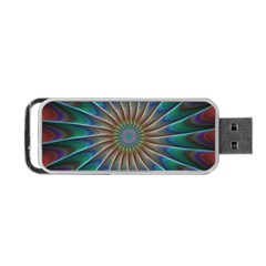 Fractal Peacock Rendering Portable Usb Flash (one Side) by Wegoenart
