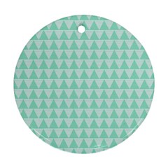 Mint Triangle Shape Pattern Ornament (round) by picsaspassion