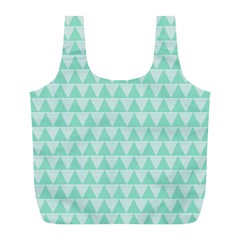 Mint Triangle Shape Pattern Full Print Recycle Bag (l) by picsaspassion