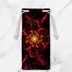 Floral Fractal Glow Flower Design Jewelry Bag by Wegoenart