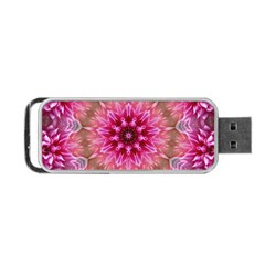 Flower Mandala Art Pink Abstract Portable Usb Flash (one Side) by Wegoenart