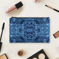 Abstract #8   I   Blues 6000 Cosmetic Bag (medium) by KesaliSkyeArt