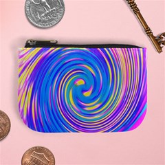 Cool Abstract Pink Blue And Yellow Twirl Liquid Art Mini Coin Purse by myrubiogarden