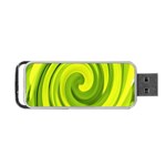 Groovy Abstract Green Liquid Art Swirl Painting Portable USB Flash (One Side) Front