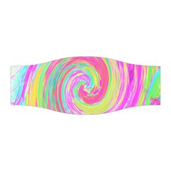 Groovy Abstract Pink And Blue Liquid Swirl Painting Stretchable Headband by myrubiogarden