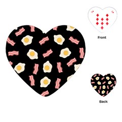 Bacon And Egg Pop Art Pattern Playing Cards (heart) by Valentinaart
